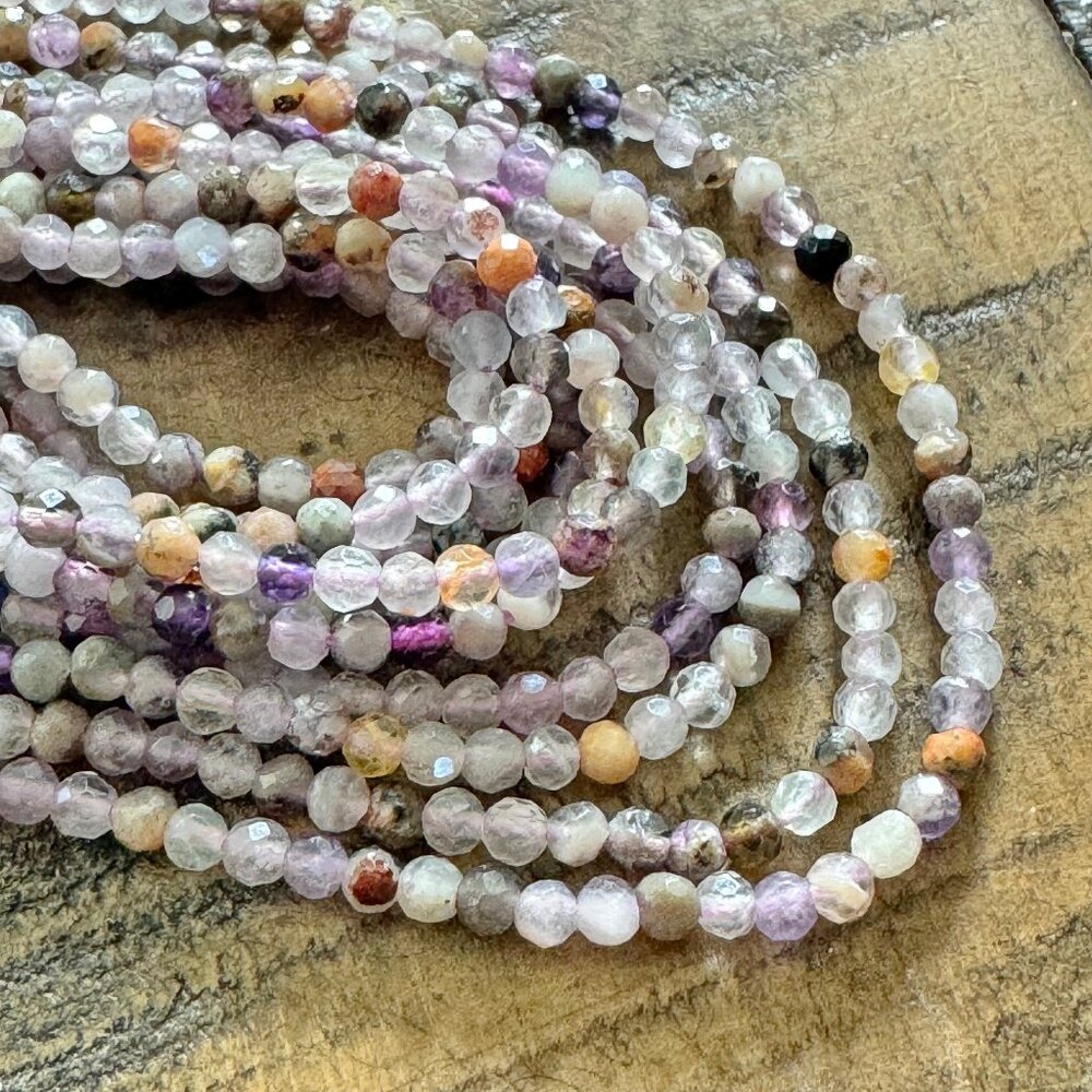 Amethyst Lace Agate Bead Strand - 2mm